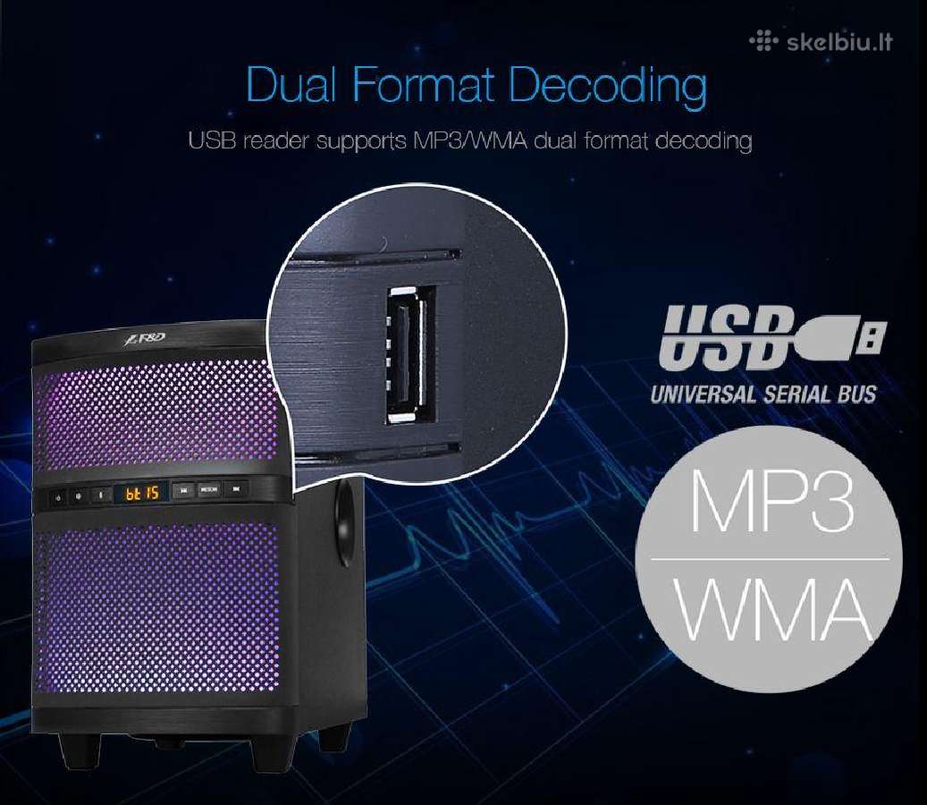 Fenda Bluetooth Fm Usb Garso Sistema - nuotraukos Nr. 2