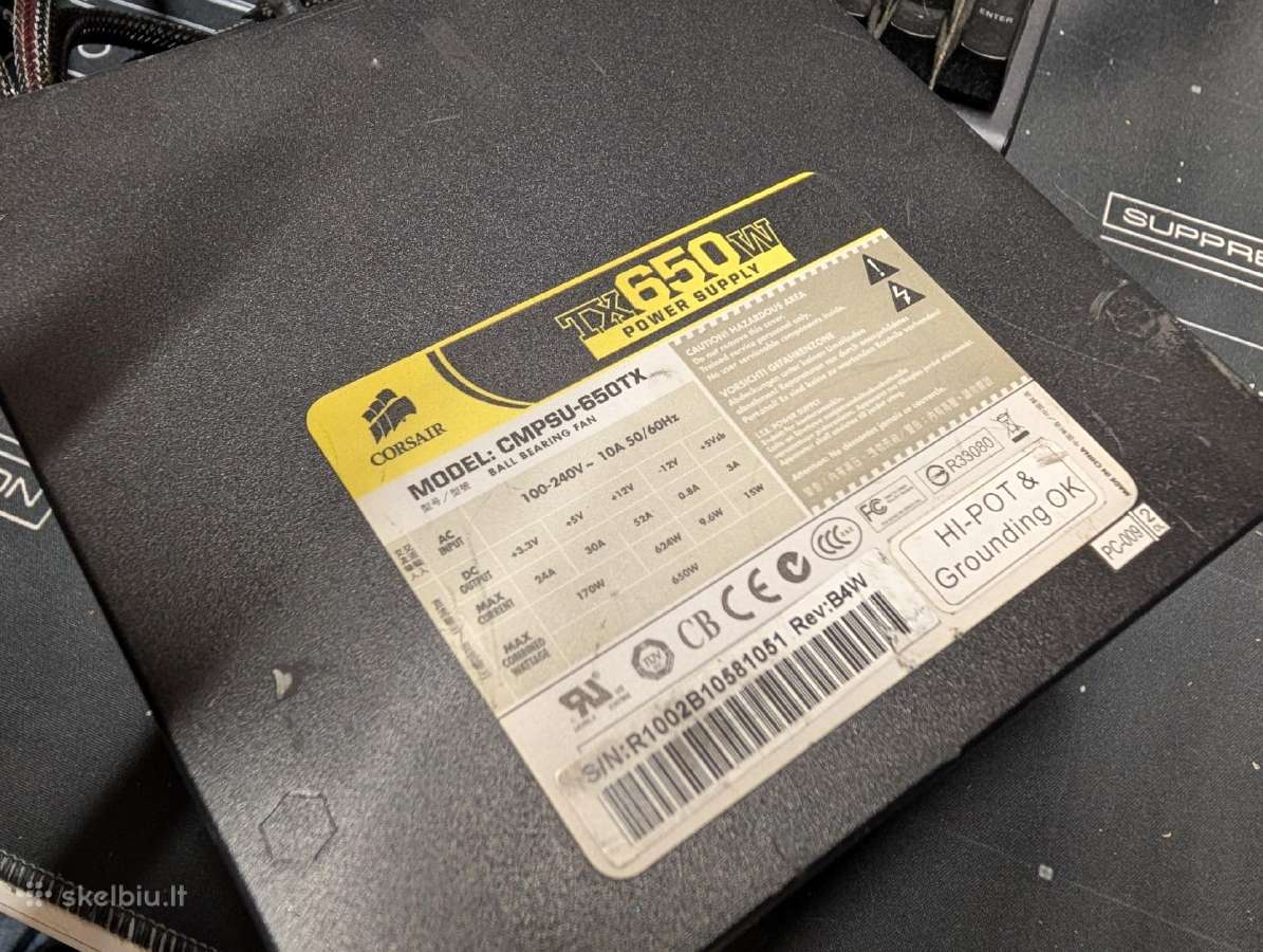 Corsair Tx650w maitinimo blokas - nuotraukos Nr. 2