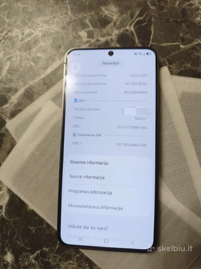 Samsung S24 128gb Onyx Black - nuotraukos Nr. 5