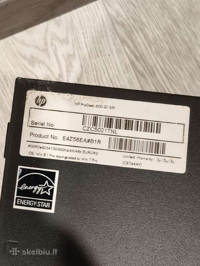Kompiuteris Hp Prodesk 600 G1 Sff - nuotraukos Nr. 3