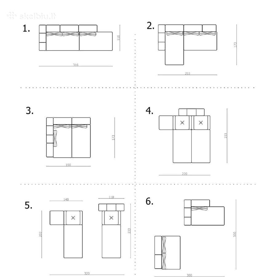 Modulinė sofa-lova Feydom Bonbon M - nuotraukos Nr. 6