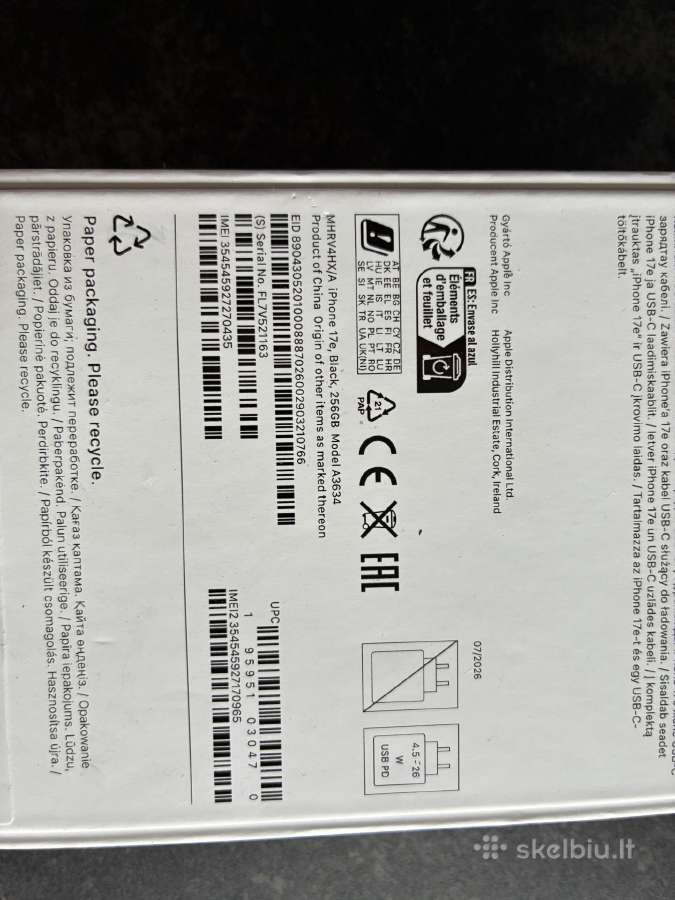 iPhone 17e Black 256gb + Deklas - nuotraukos Nr. 8
