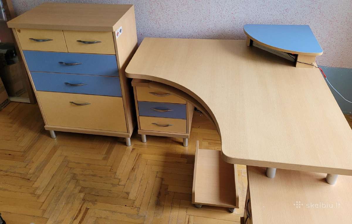 Rašomasis stalas su dviem blokais stalčių - nuotraukos Nr. 2