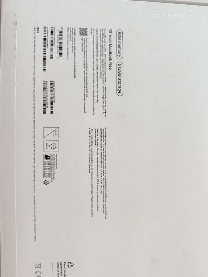 Parduodamas Apple MacBook Neo 13 512gb - nuotraukos Nr. 4