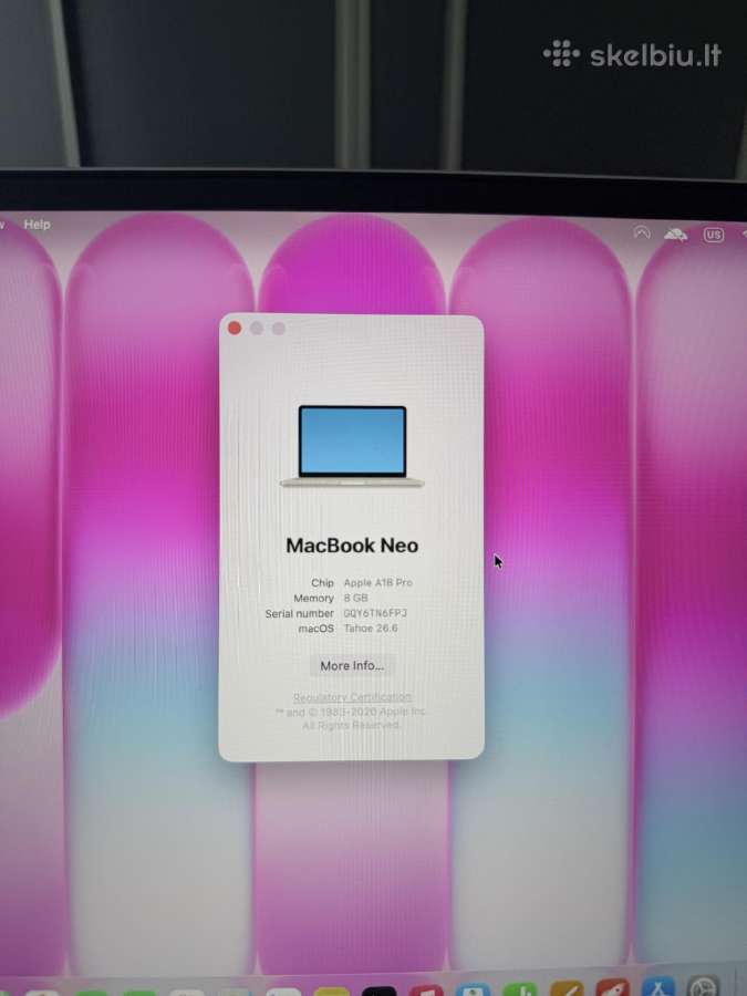 Parduodamas Apple MacBook Neo 13 512gb - nuotraukos Nr. 5
