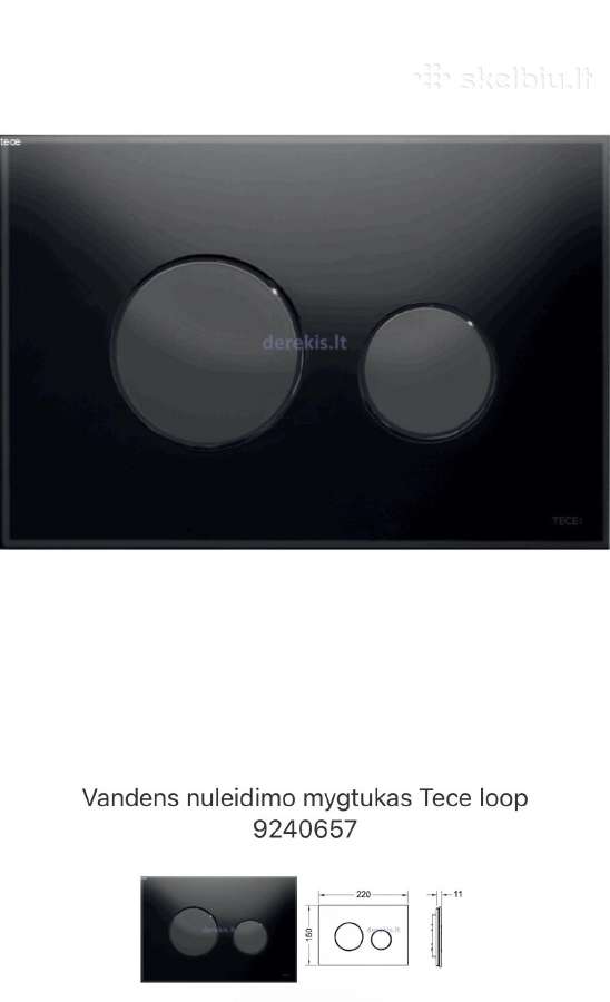 Vandens nuleidimo mygtukas Tece loop 9240657 - nuotraukos Nr. 3
