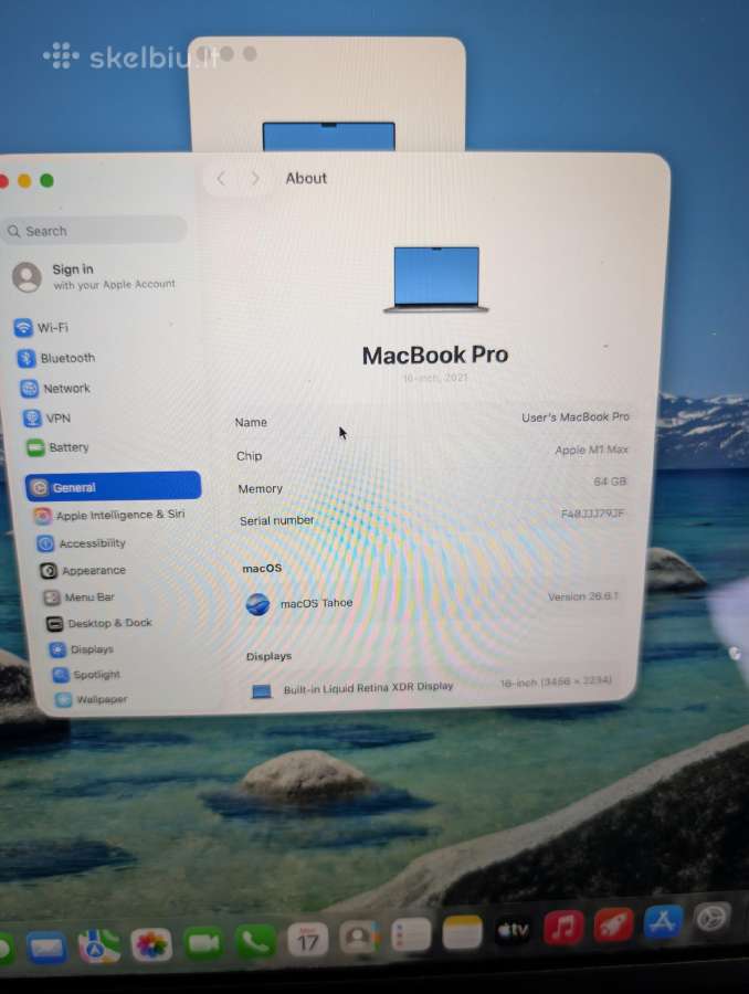 Apple MacBook Pro 16, M1 Max, 64gb, 1tb - nuotraukos Nr. 2