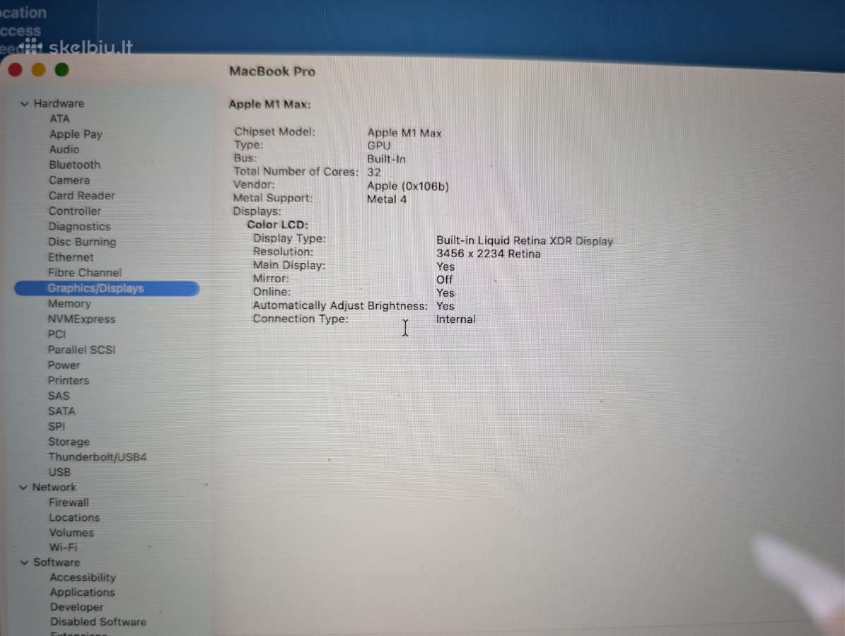 Apple MacBook Pro 16, M1 Max, 64gb, 1tb - nuotraukos Nr. 4