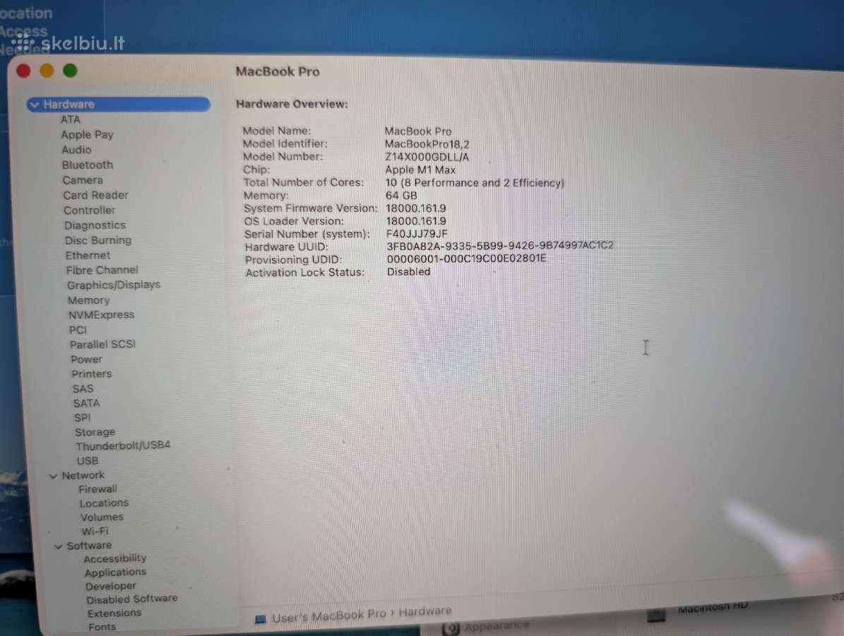 Apple MacBook Pro 16, M1 Max, 64gb, 1tb - nuotraukos Nr. 5