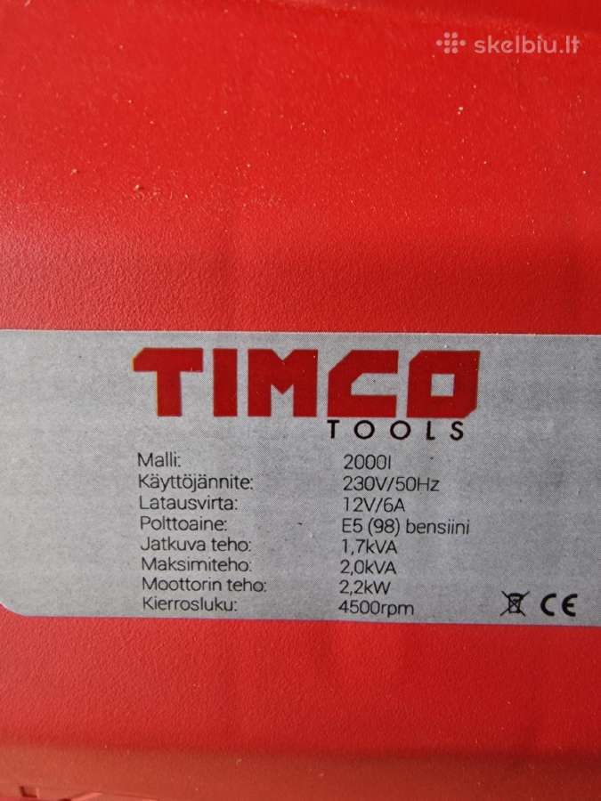 Timco 2000i inverterinis benzininis generatorius. - nuotraukos Nr. 3
