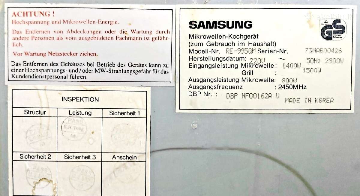 Samsung mikrobangų krosnelė su griliu – 100 € - nuotraukos Nr. 5
