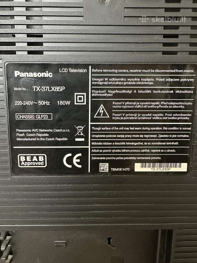 Televizorius Panasonic tx-37lx85p - nuotraukos Nr. 3