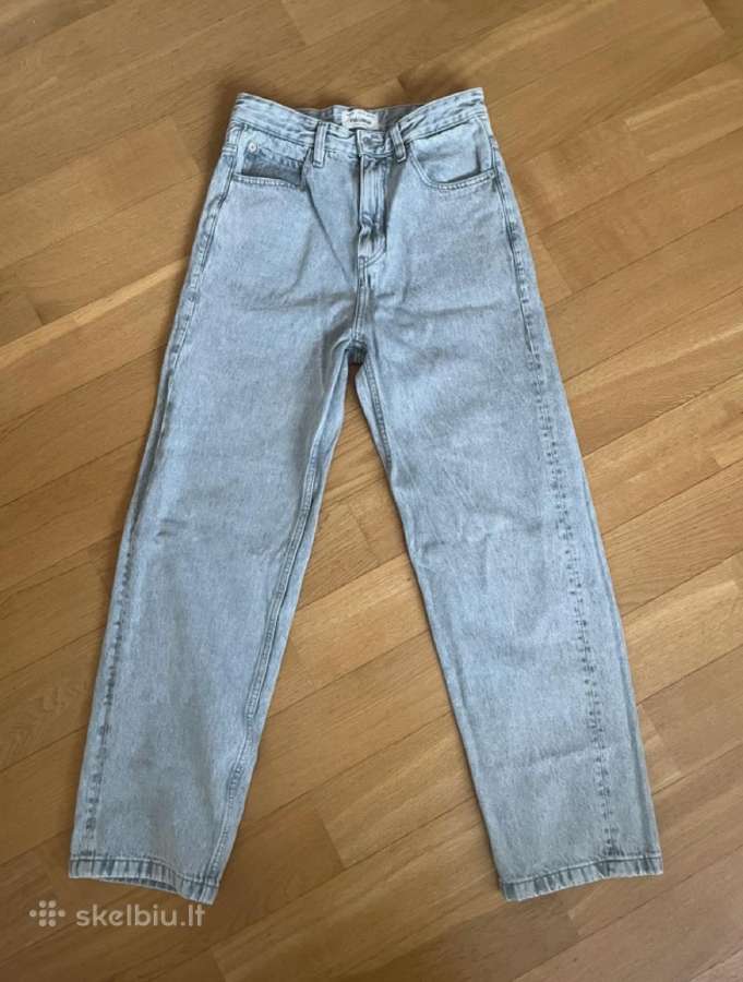 Pull&bear šviesiai pilki vyriški buggy džinsai - nuotraukos Nr. 5