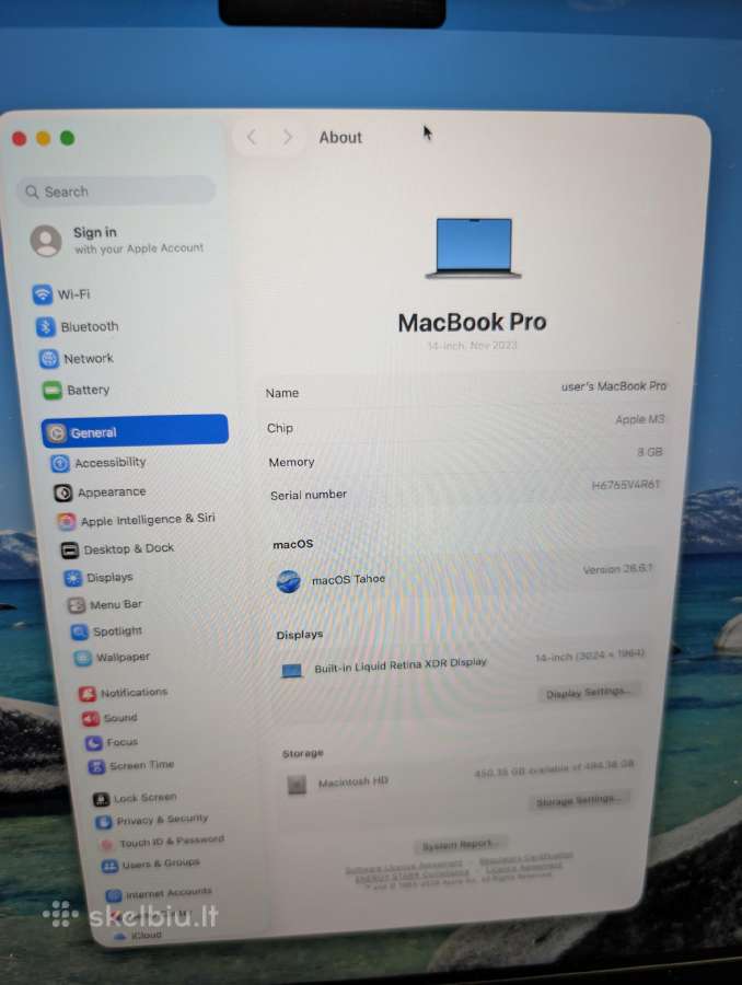 Apple MacBook Pro 14, M3, 8gb, 512gb - nuotraukos Nr. 2