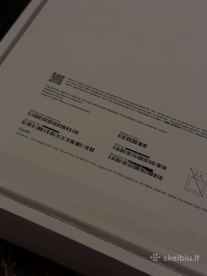Apple MacBook Pro 14" M5 2025 32gb 1tb SSD Nanotex - nuotraukos Nr. 3