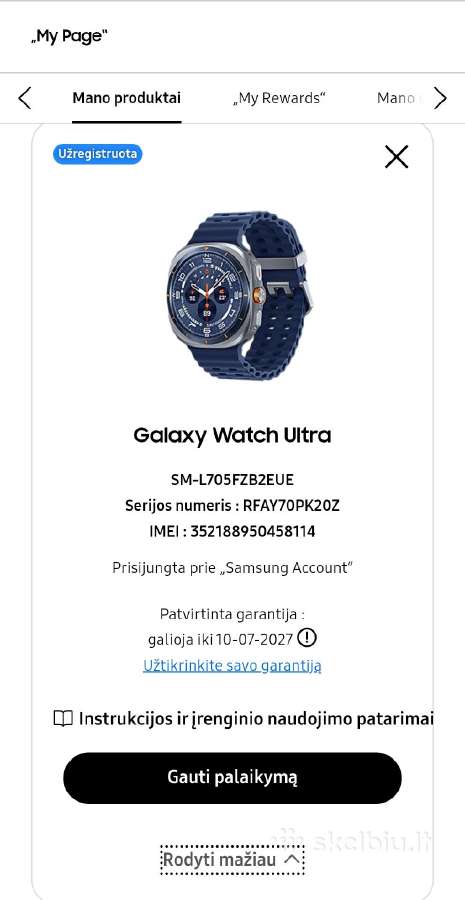 Samsung Galaxy watch ultra (2025) Lte Titanium 47 - nuotraukos Nr. 3