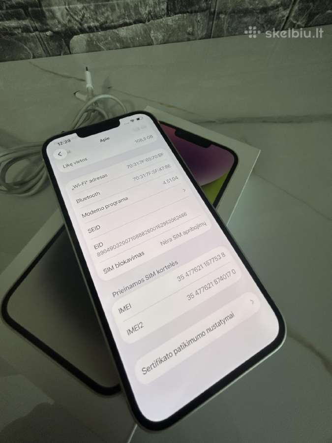iPhone 14 128gb 81% White - nuotraukos Nr. 11