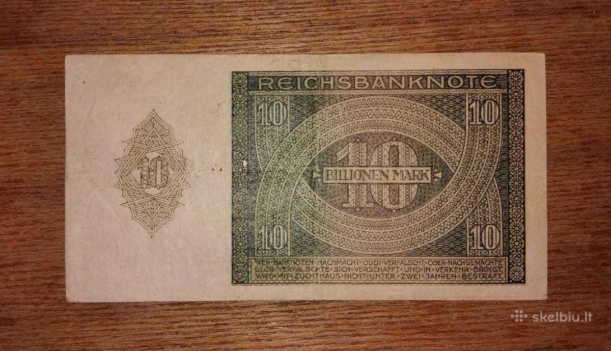 Vokietijos 10 bln markių banknotas - nuotraukos Nr. 2