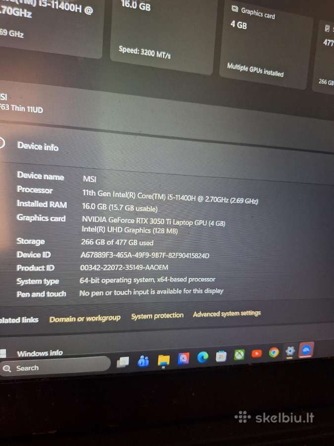 Parduodu Gf63 Thin 11ud + Xbox one 512gb - nuotraukos Nr. 2