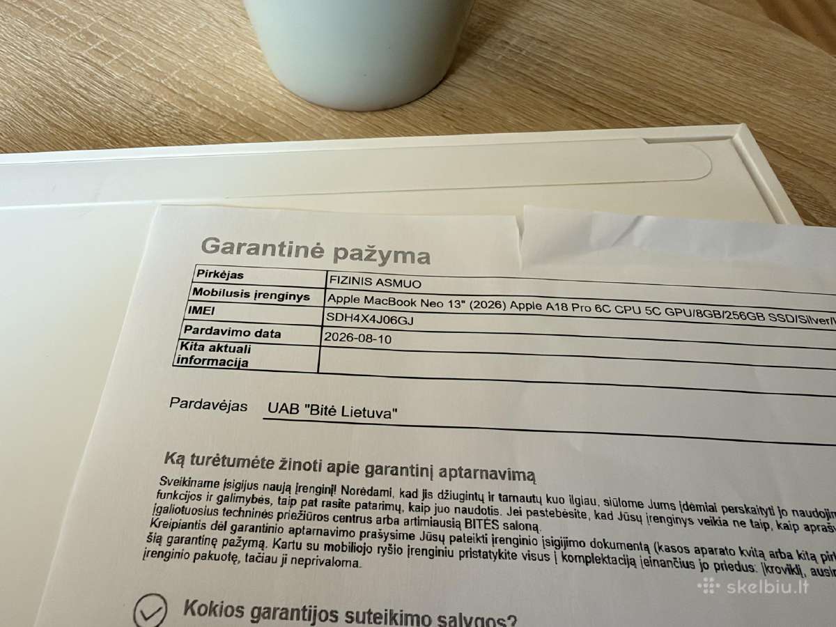 Naujas! MacBook Neo, Silver 256/8gb - nuotraukos Nr. 5