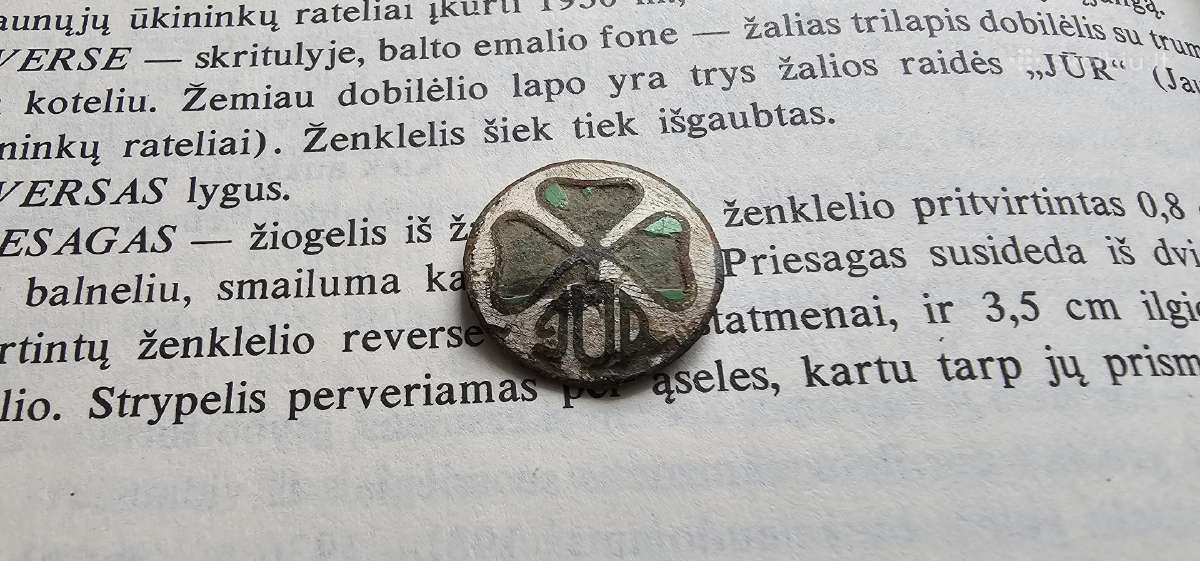 Lietuvos tarpukario zenkliukas Jur 1930 - nuotraukos Nr. 2