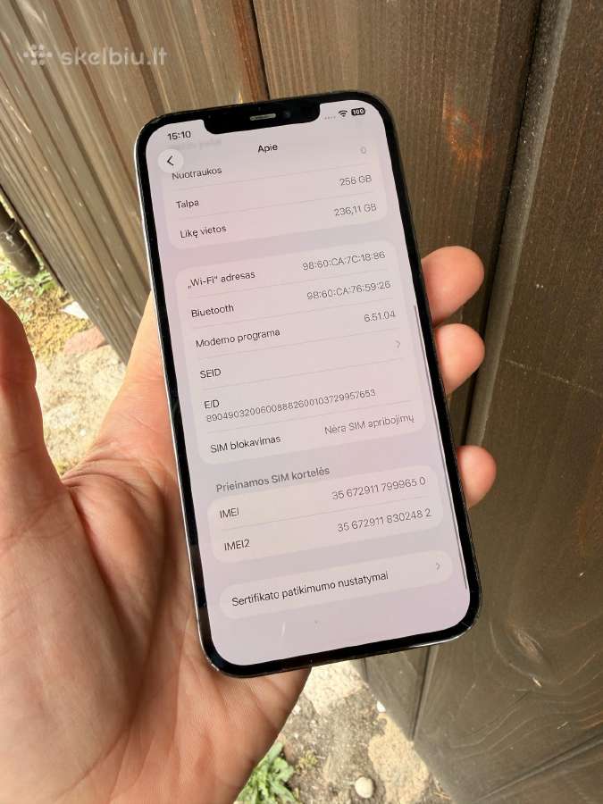 iPhone 12 Pro Max 256gb Nauja Baterija - nuotraukos Nr. 7