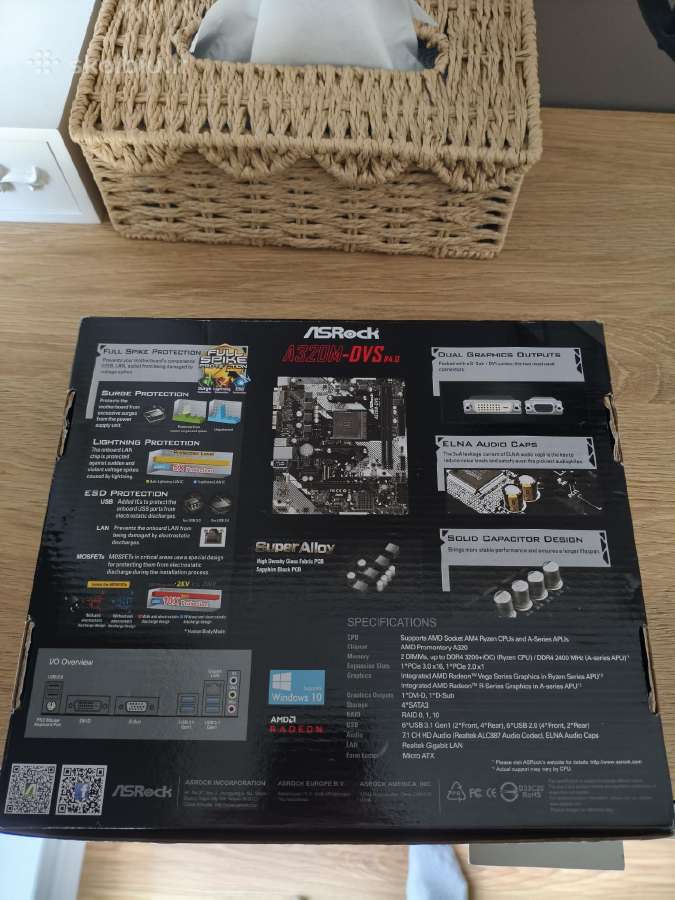 Asrock a320m Dvs R.4 Kaip naujas - nuotraukos Nr. 3