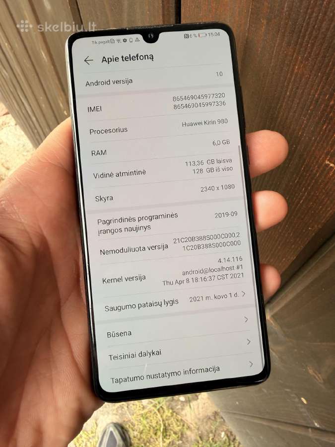 Huawei P30 128gb 6gb RAM - nuotraukos Nr. 6