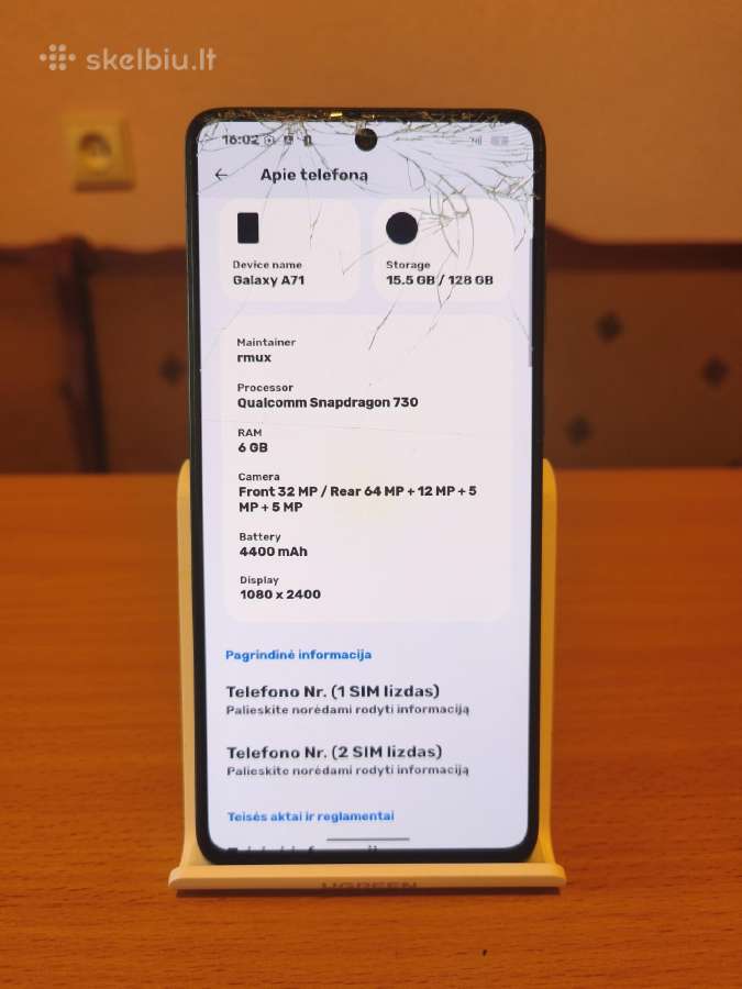Samsung Galaxy A71,128gb - nuotraukos Nr. 7