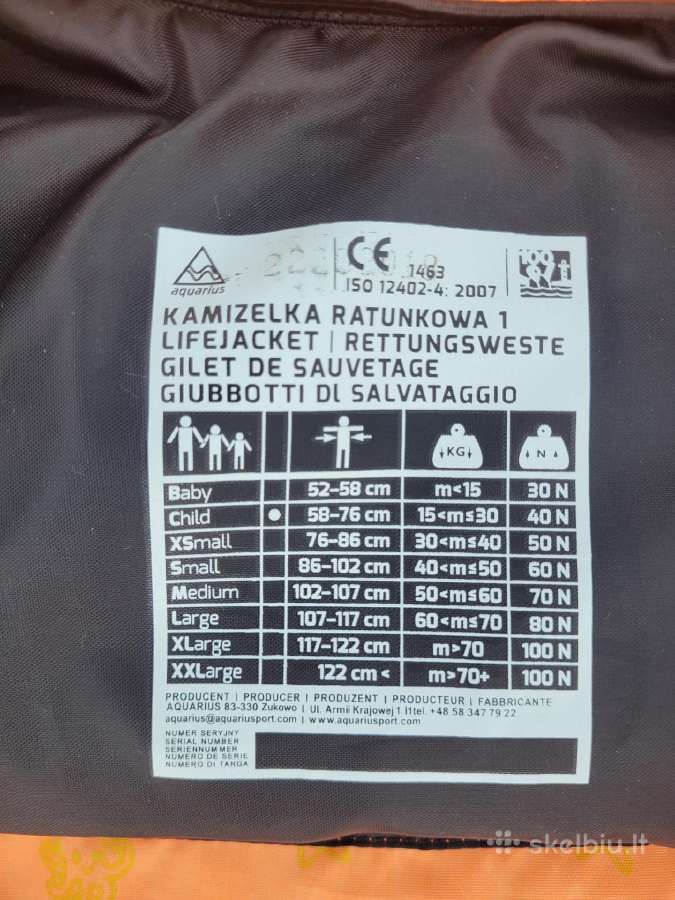Gelbėjimosi liemenė iki 30kg - nuotraukos Nr. 2