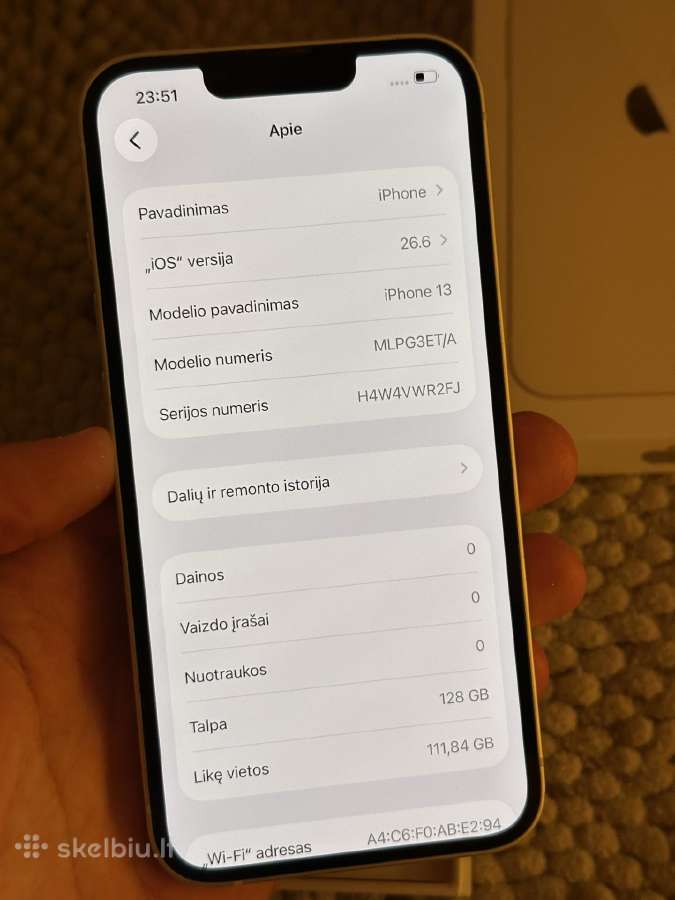 iPhone 13 128gb - nuotraukos Nr. 5