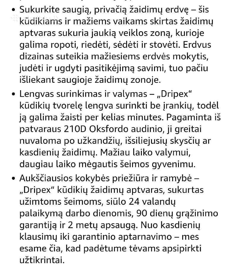 Vaikiškas maniežas Dripex 124*124*64 - nuotraukos Nr. 5
