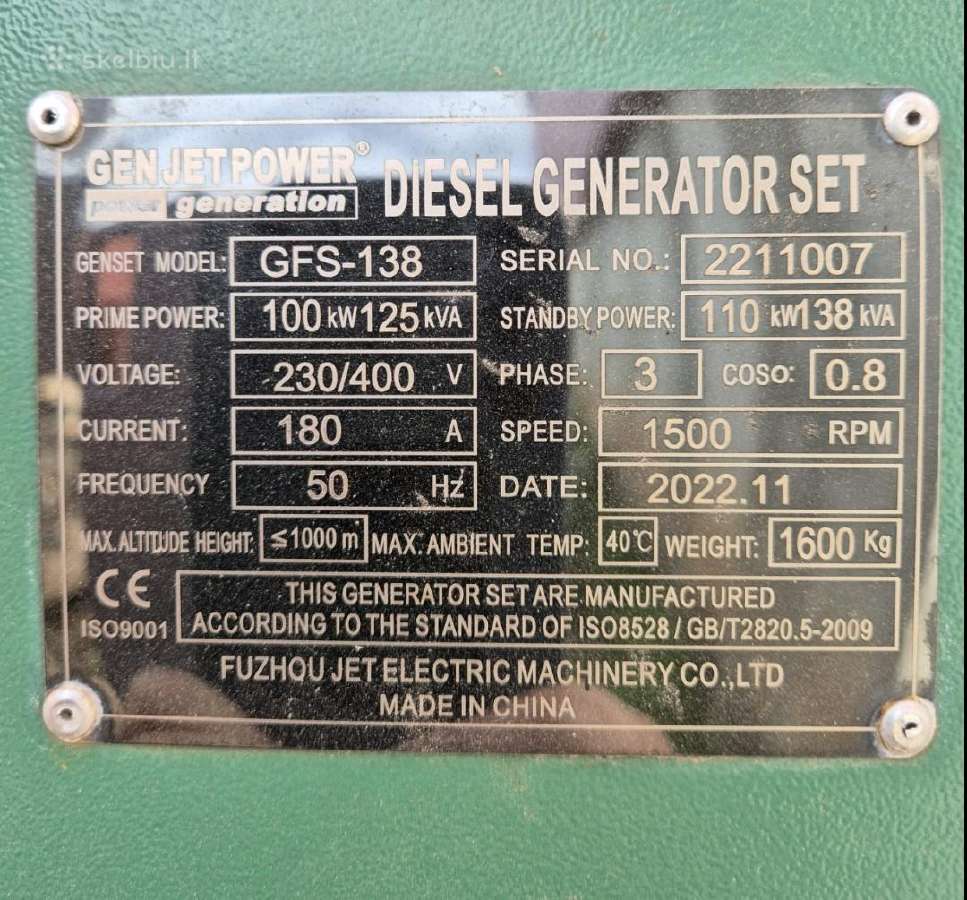 Generatorius 120 kw ir 100 kw - nuotraukos Nr. 4
