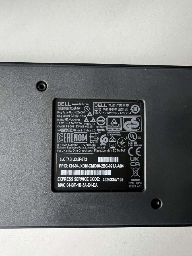 Dell Wd19s Usb-c Docking station - jungčių stotelė - nuotraukos Nr. 5