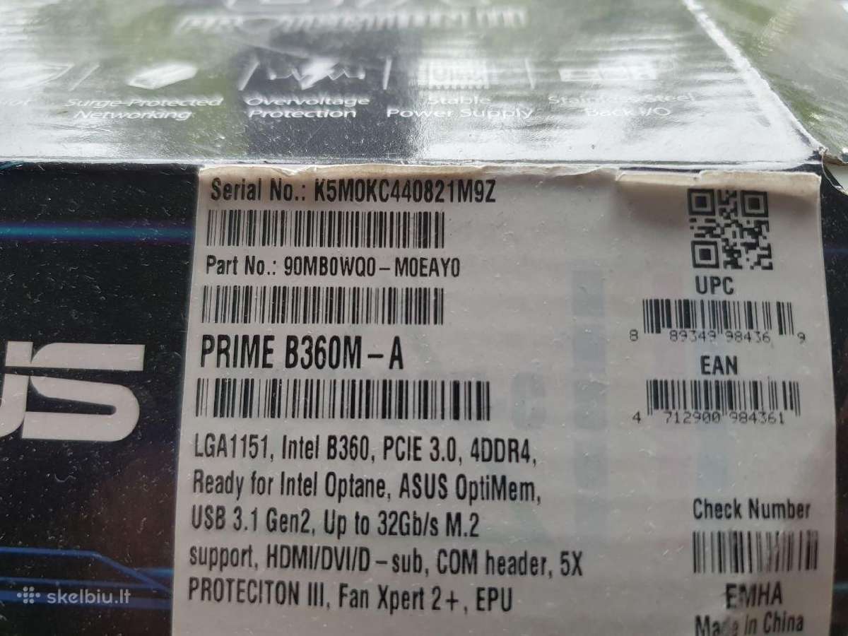 Asus Prime B360m-a (Lga 1151v2, Ddr4) - nuotraukos Nr. 2