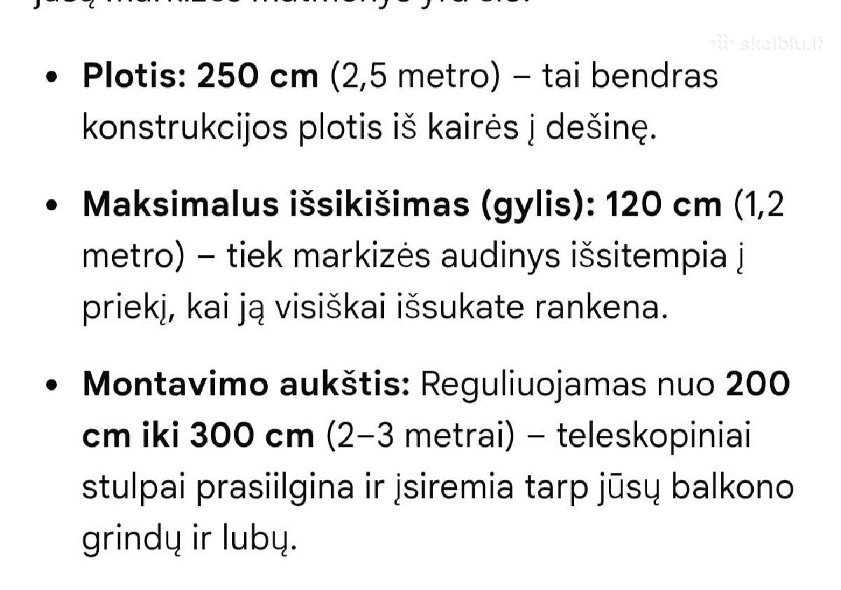 Teleskopine markizė - nuotraukos Nr. 3