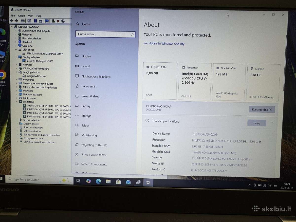 Lenovo Thinkpad T550 - nuotraukos Nr. 4