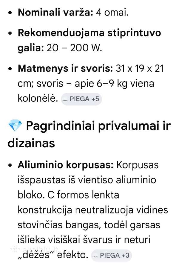 Piega Premium 1 High End lentininės kolonėlės - nuotraukos Nr. 10