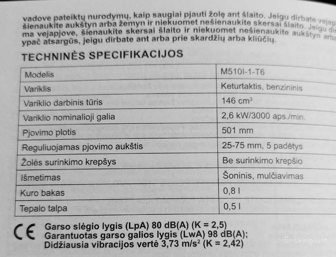 Naudota bennzininė vejapjovė Ekko - nuotraukos Nr. 7