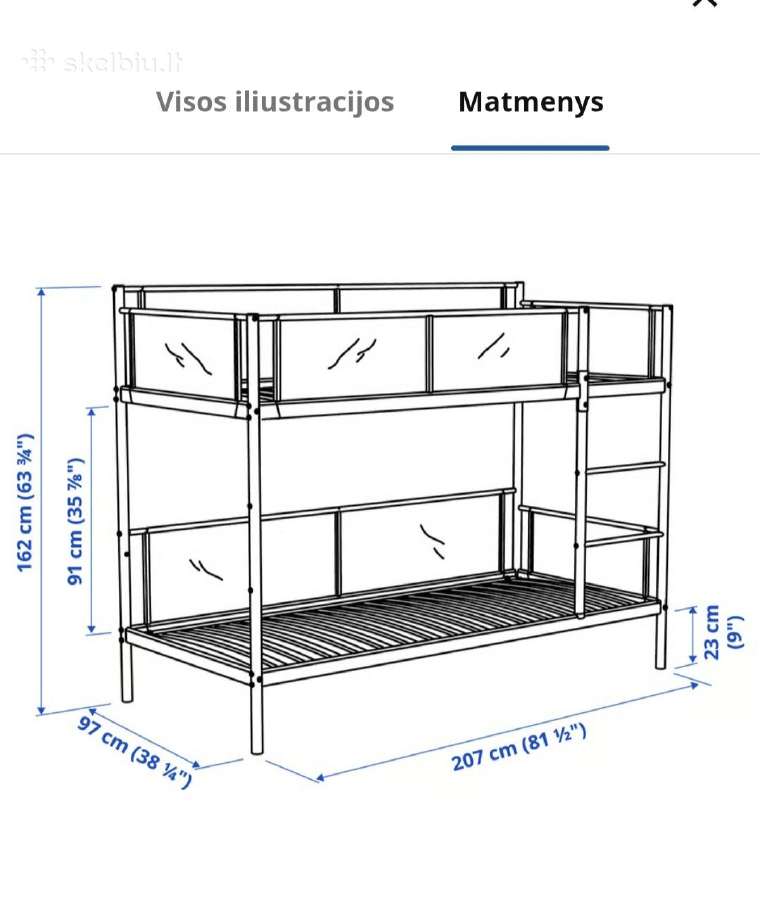 Dviaukštė lova Ikea - nuotraukos Nr. 5