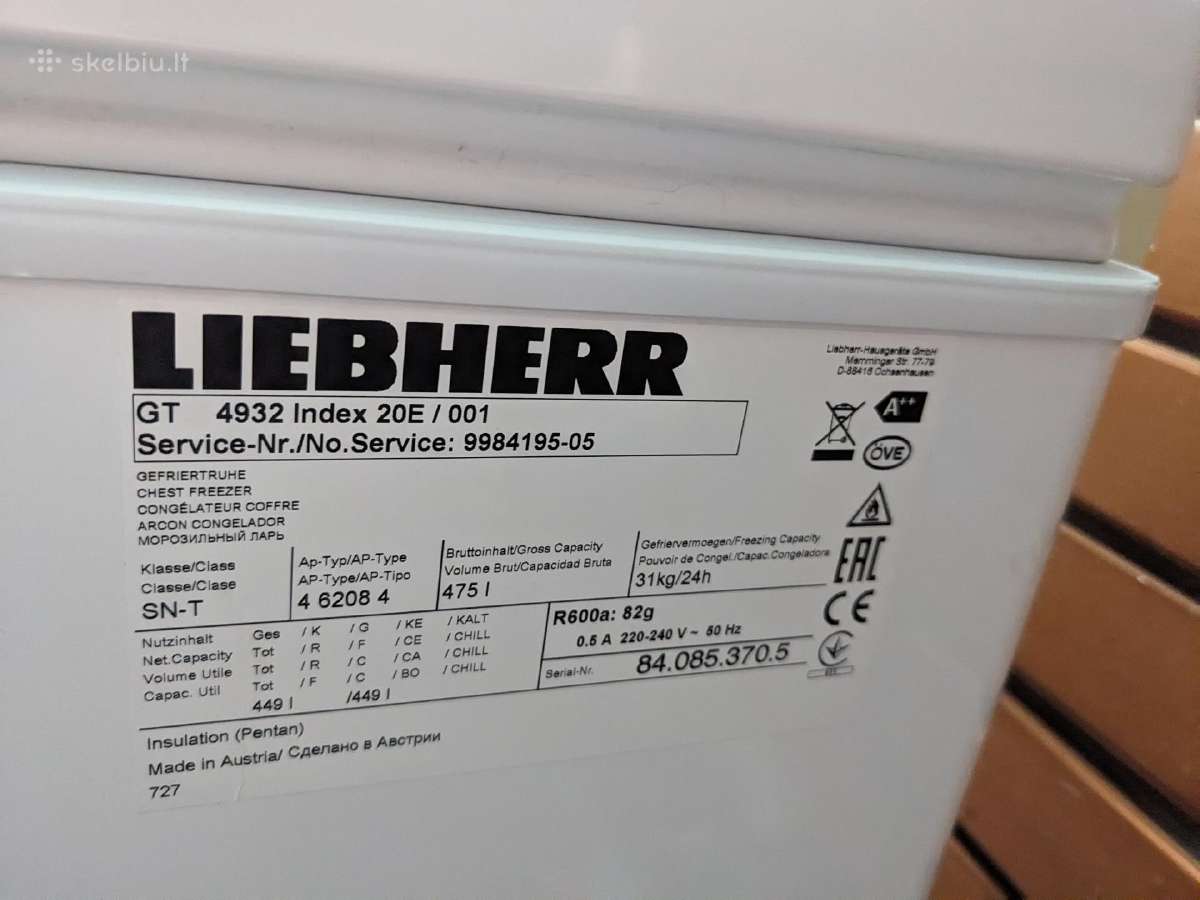 Šaldiklis liebherr - nuotraukos Nr. 2