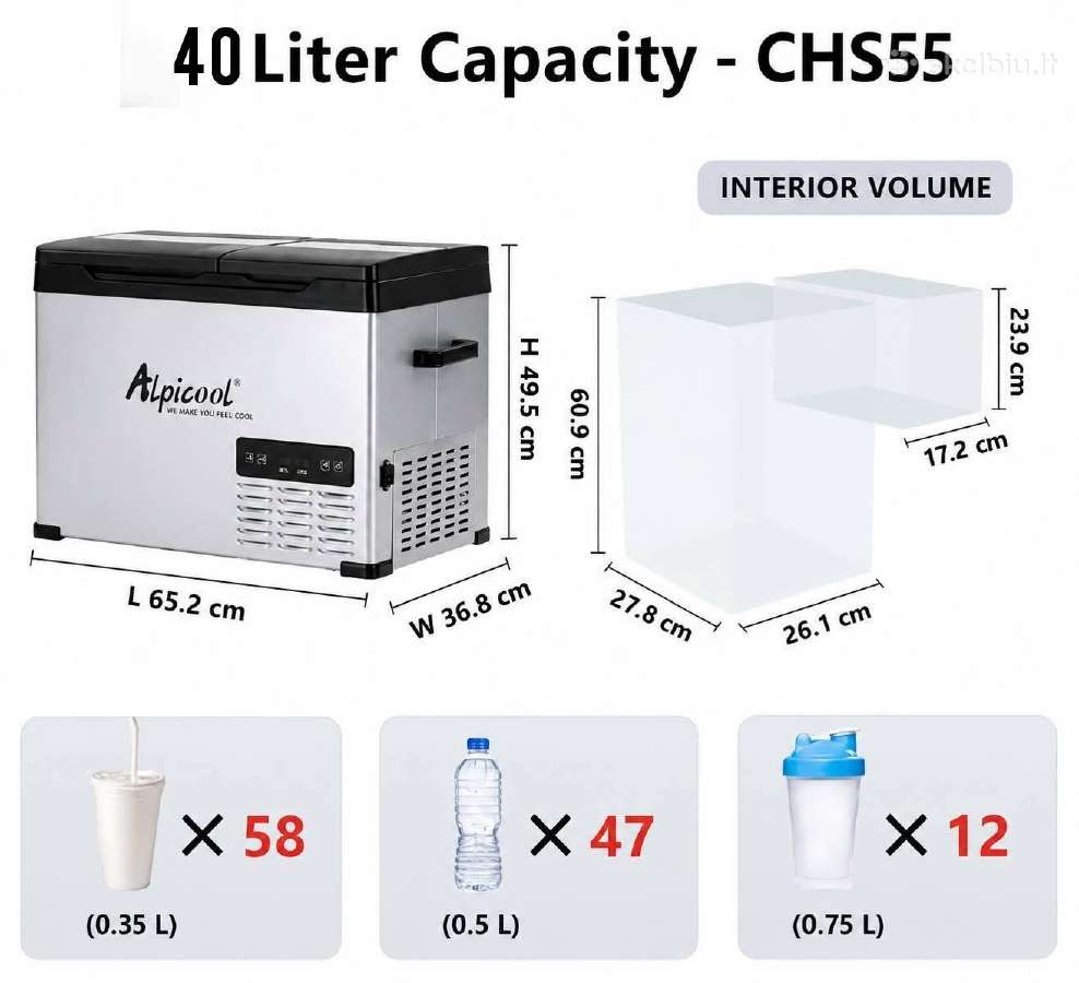 Alpicool Chs45 (31 L) ir Chs55 (40 L) - nuotraukos Nr. 3