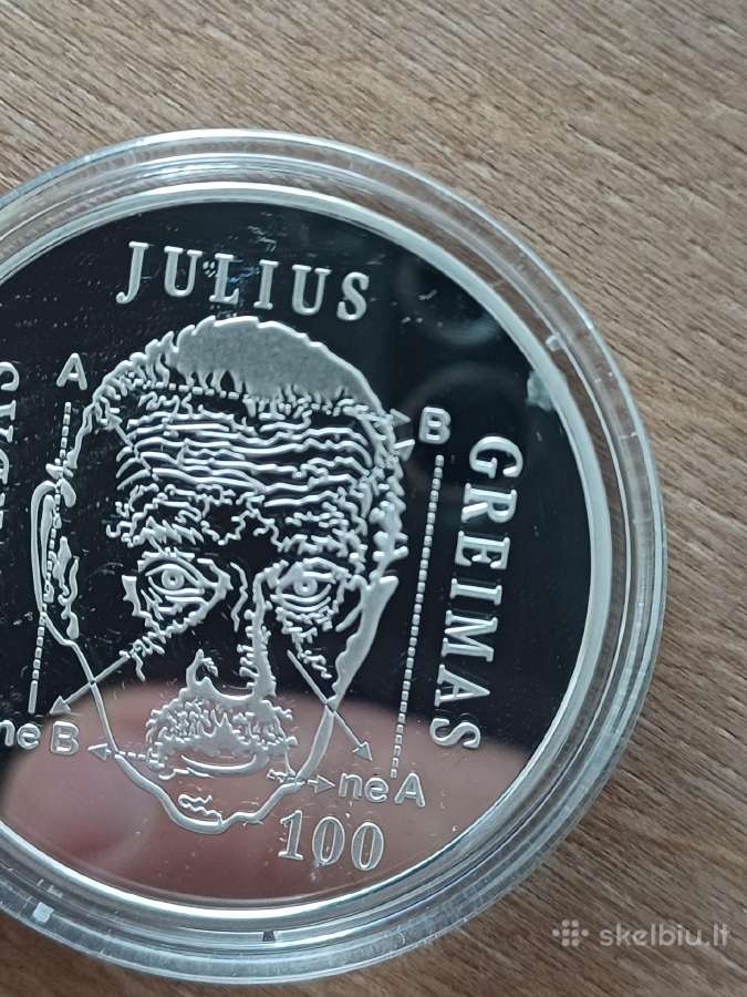 Algirdas Julius Greimas 20 eurų sidabrinė moneta - nuotraukos Nr. 2