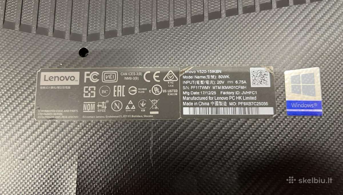 Lenovo Legion Y520 - nuotraukos Nr. 11
