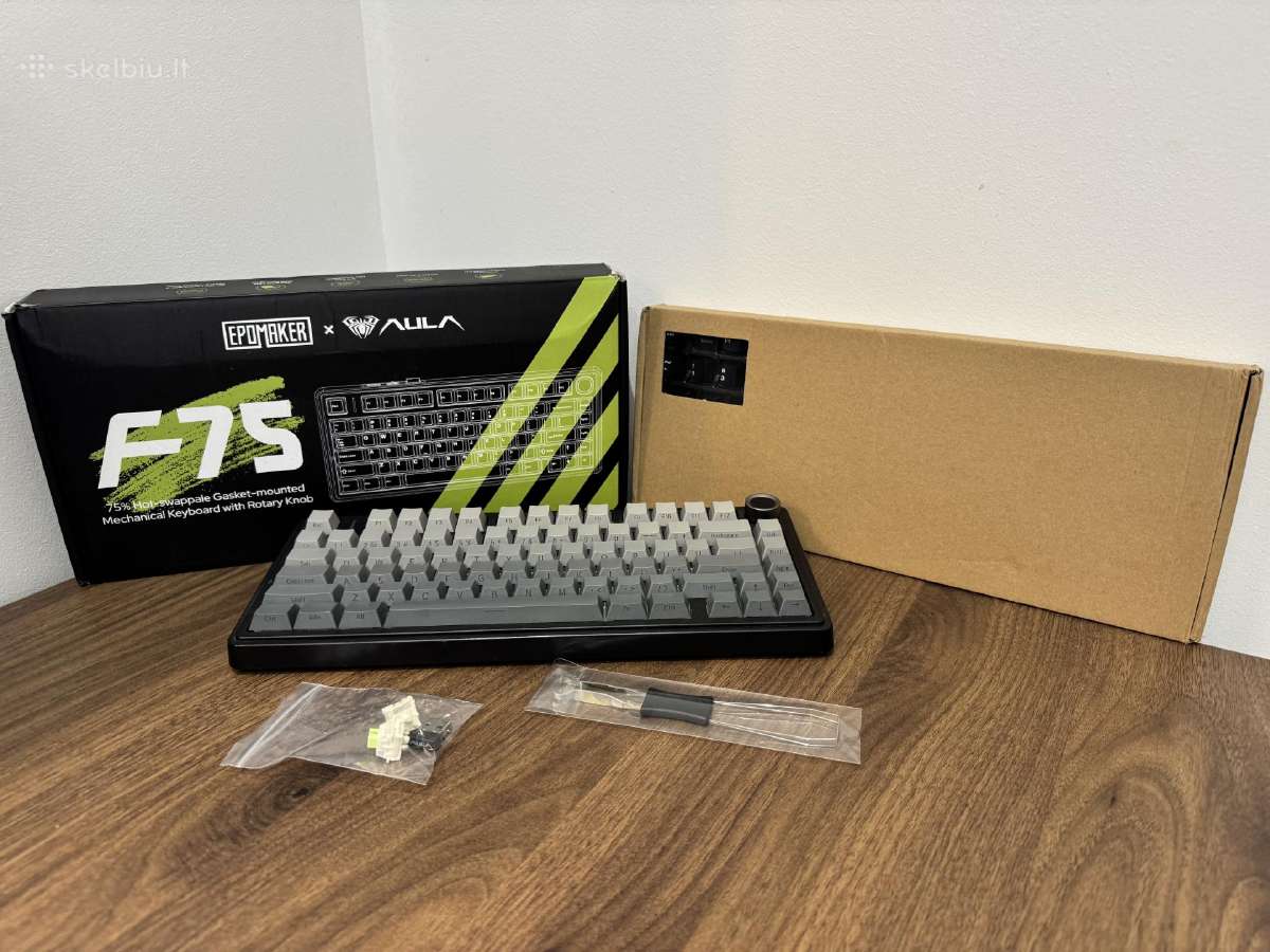 Aula F75 + Keycaps rinkinys – Puikios būklės - nuotraukos Nr. 9