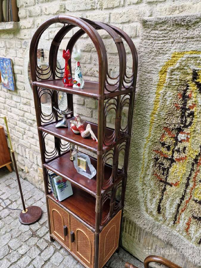 Vintažinė ratango etažerė/lentyna - nuotraukos Nr. 2