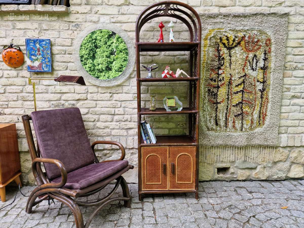 Vintažinė ratango etažerė/lentyna - nuotraukos Nr. 26