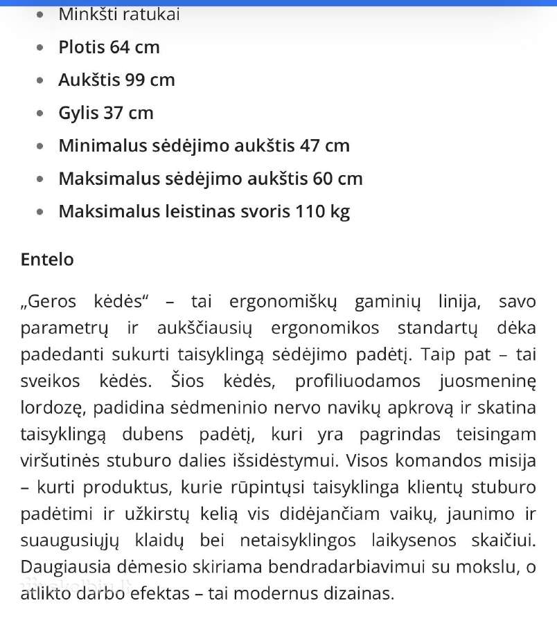Ergonomiska kede Entelo - nuotraukos Nr. 7
