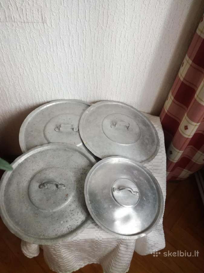 Aliuminiai senų laikų puodų dangčiai - nuotraukos Nr. 7
