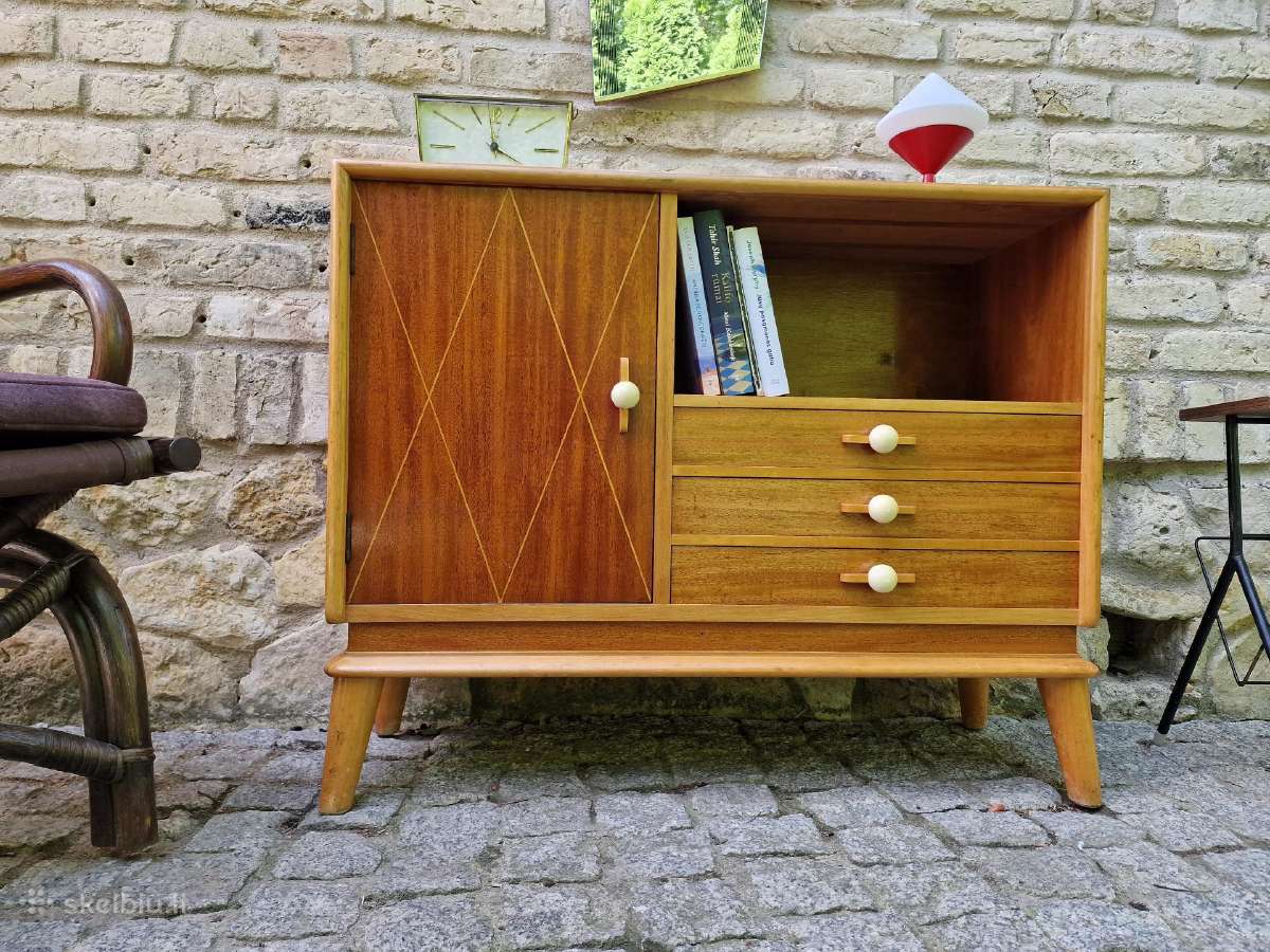 Vintažinė mid century tikmedžio indauja - nuotraukos Nr. 2